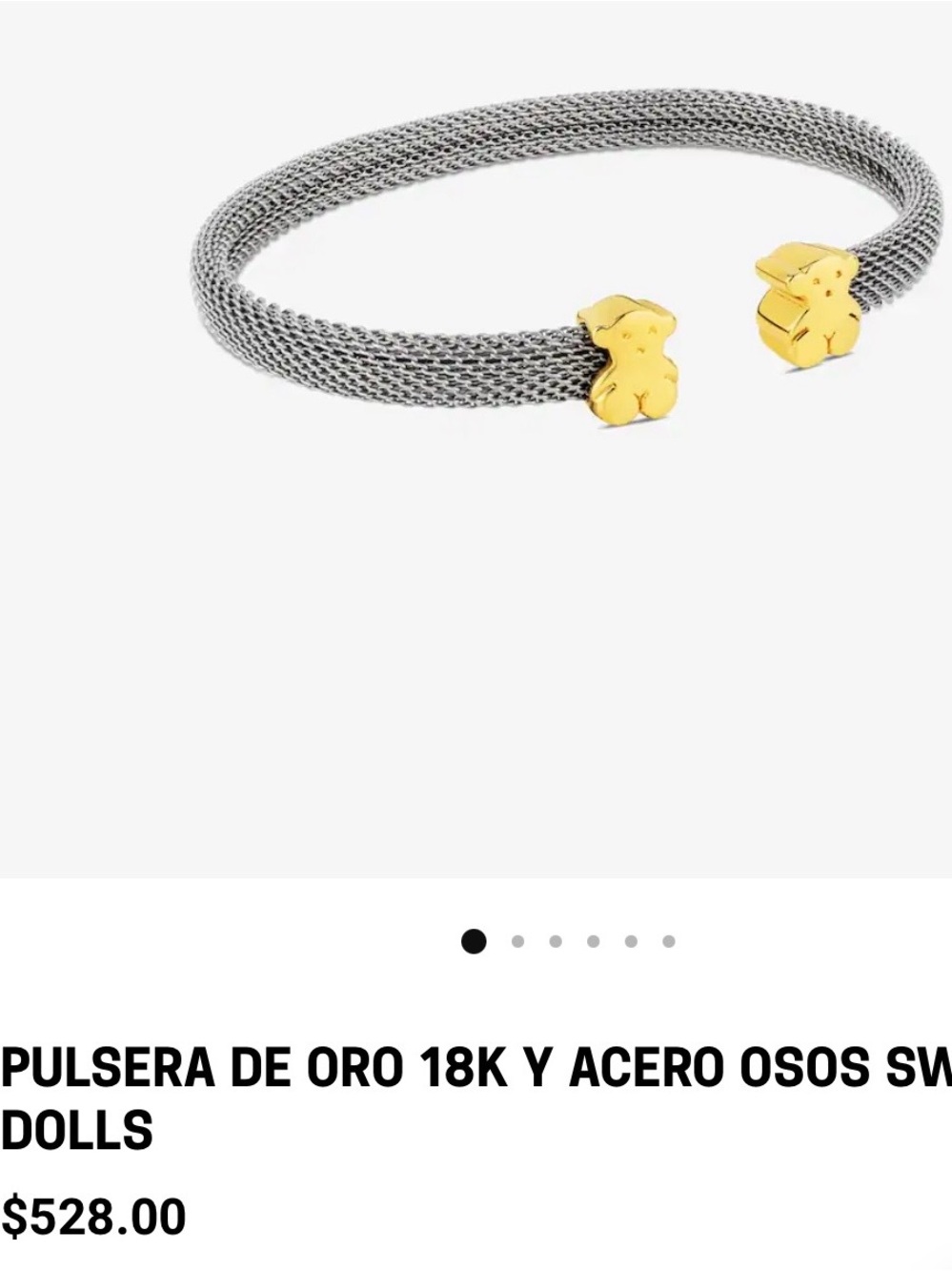 TOUS 18K solid gold and Steel Sweet Dolls Bracelet Bear Bracelet